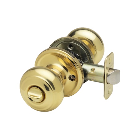 Colonial Knob Privacy Function, Polished Brass